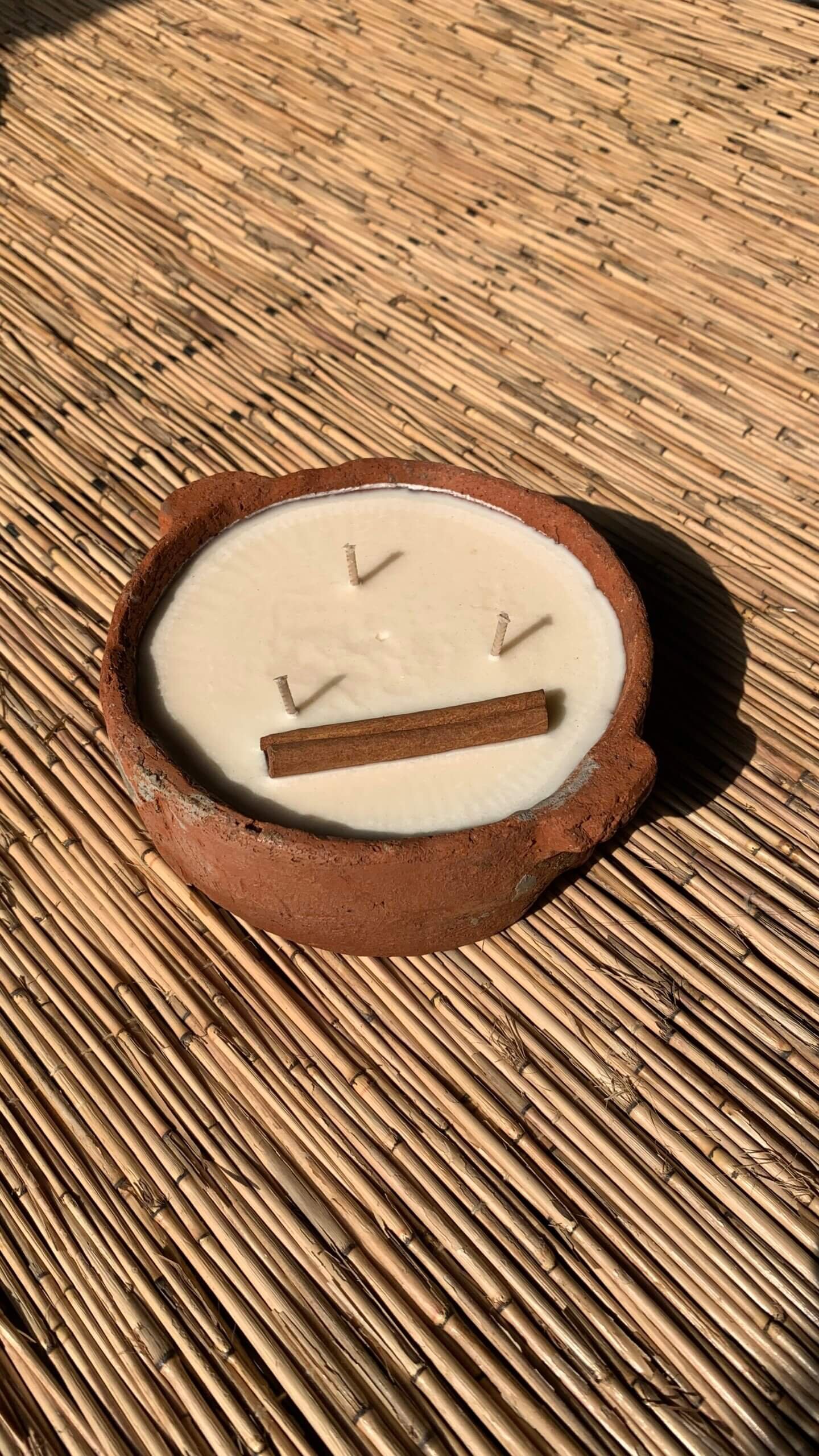 Terracotta Cinnamon candle Bowl